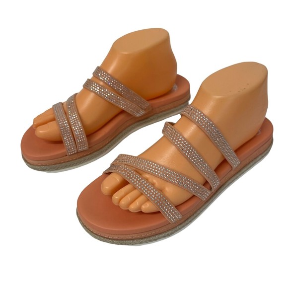 Vince Camuto Sandals Slide Women ~ US 9M Rallsan Strappy Coral Leather NEW - Picture 5 of 10